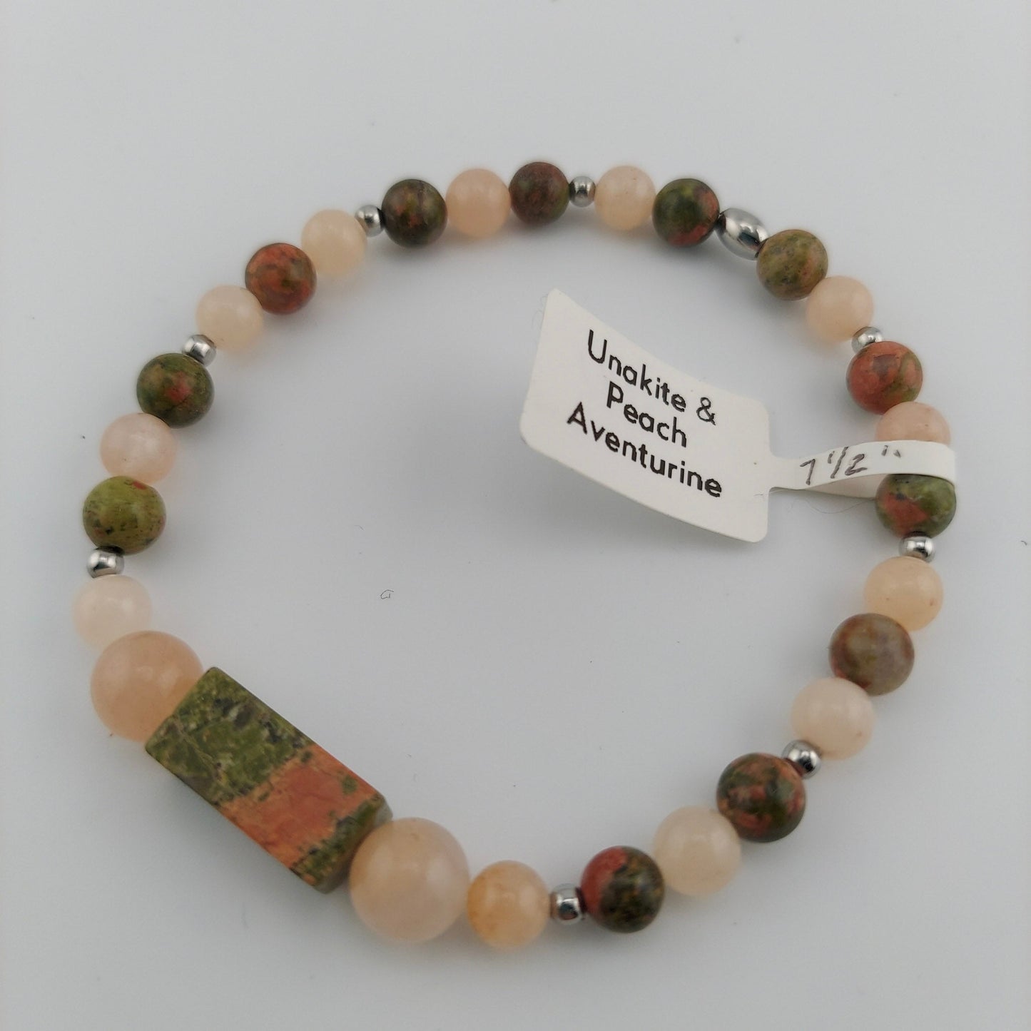 Unakite and Peach Aventurine Bracelet