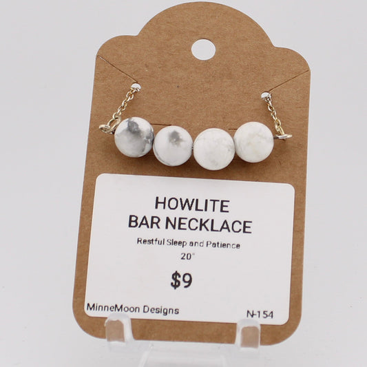 Howlite Bar Necklace-18" chain