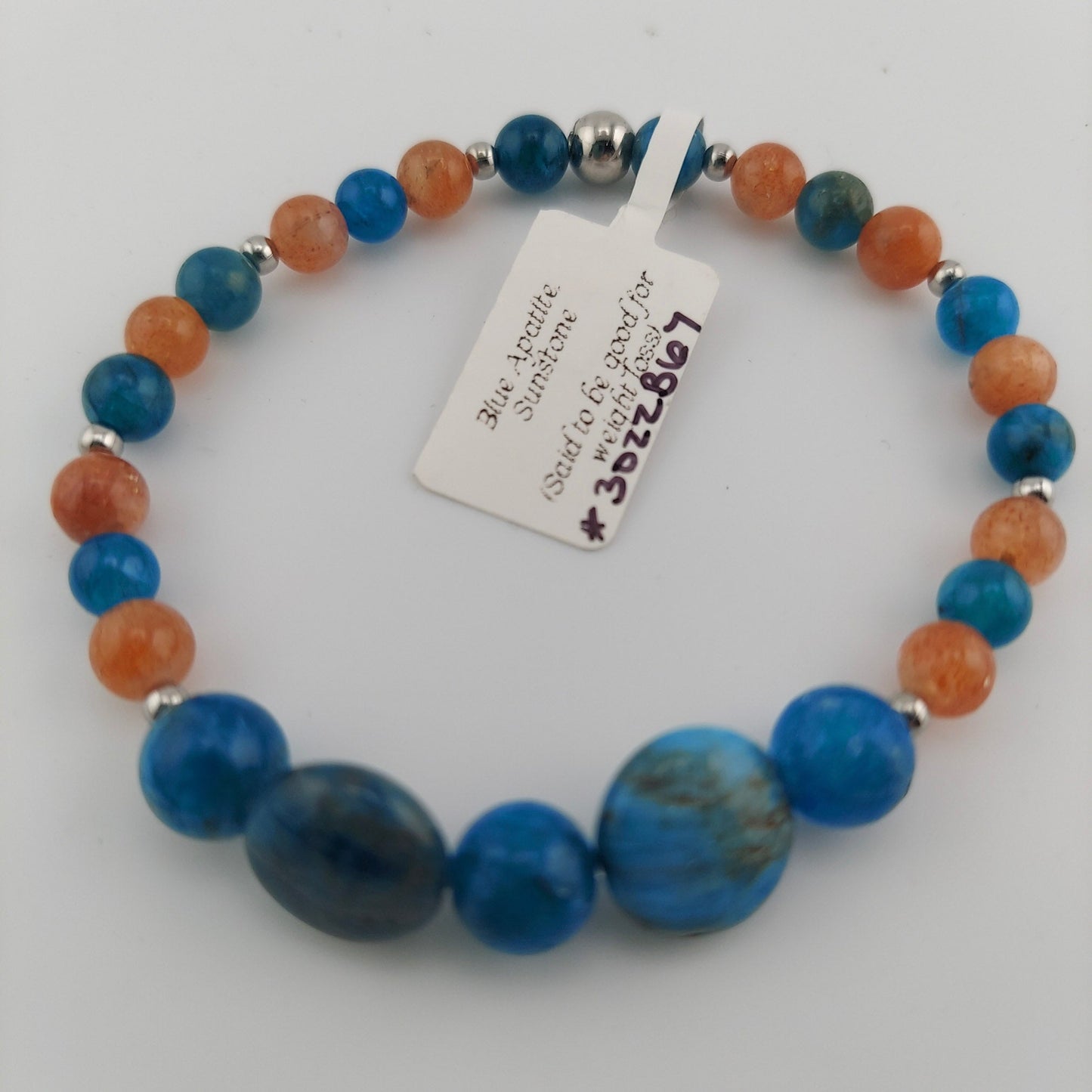 Blue Apatite and Sunstone Bracelet