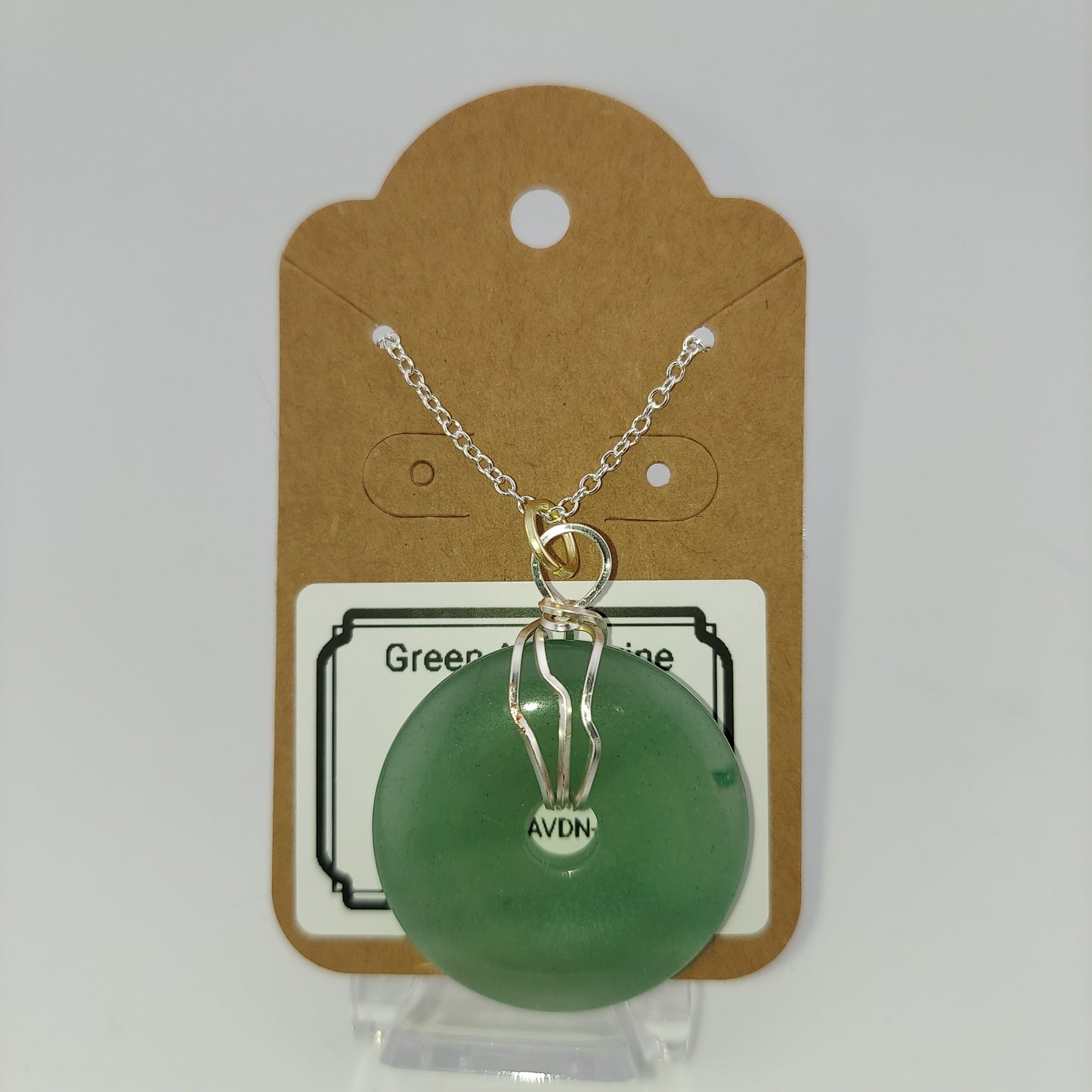 Green Aventurine Donut Wrapped Necklace