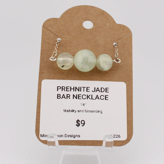 Prehnite Bar Necklace - 18" chain