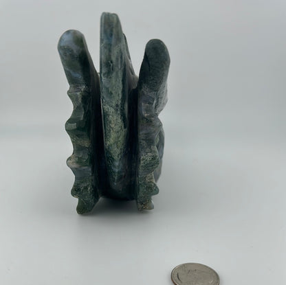 Moss Agate Dragon Head