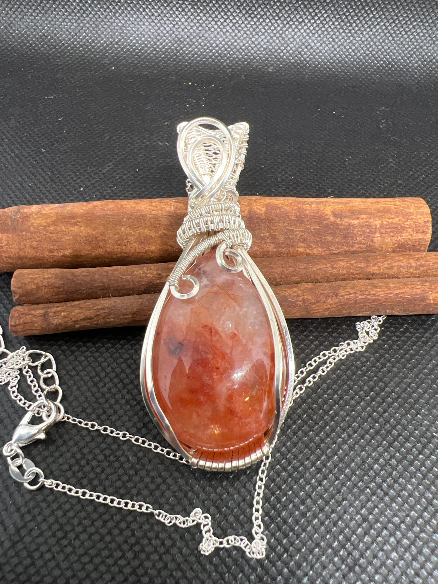 Sunstone Wire Wrapped Necklace