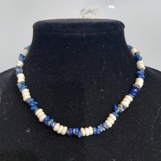 Lapis Lazuli and Bone Choker