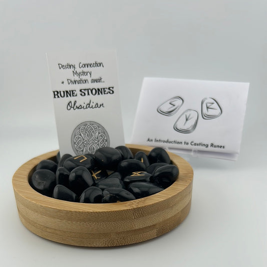 Black Obsidian Rune Stones