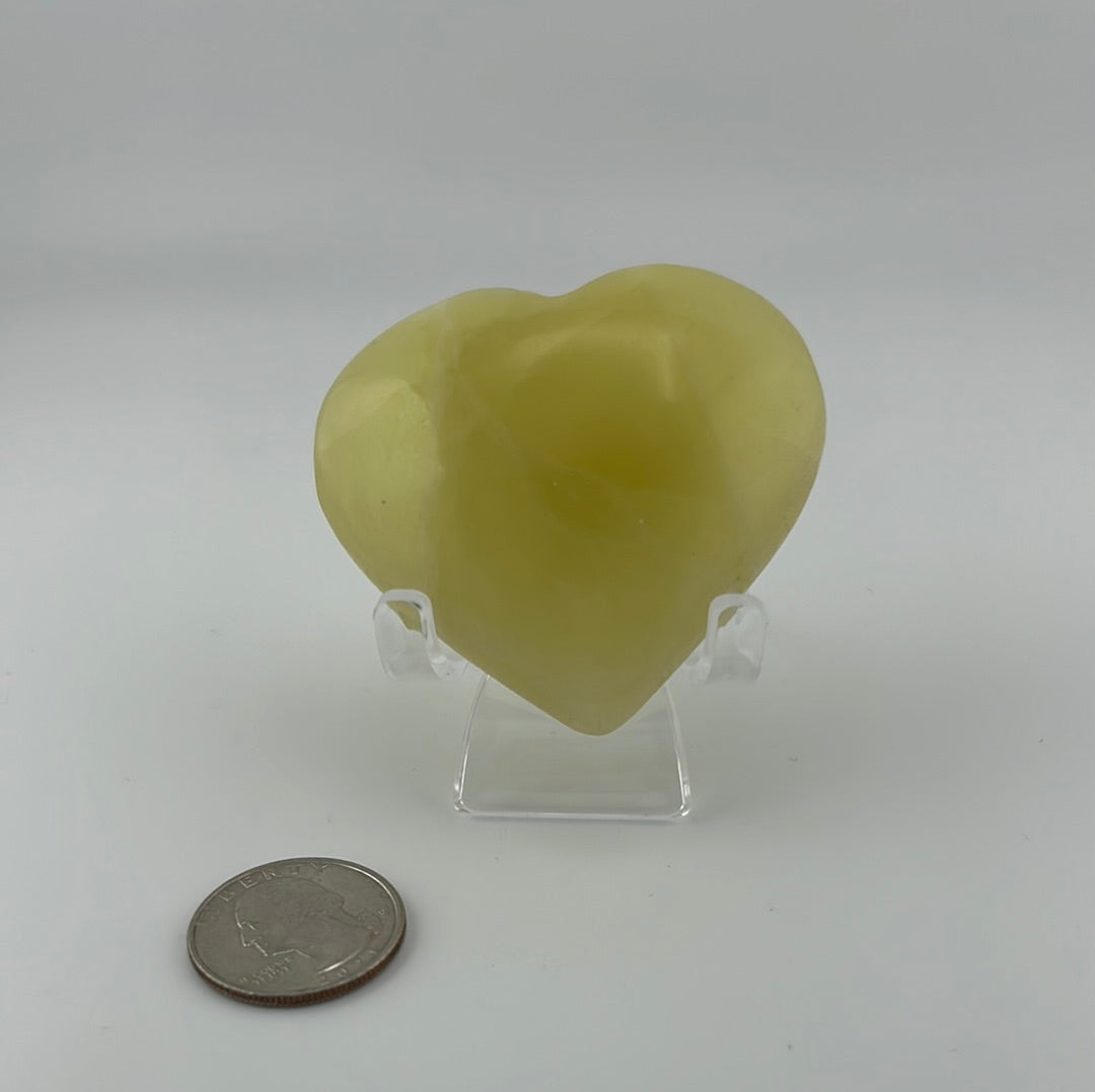 Lemon Calcite Heart Shape