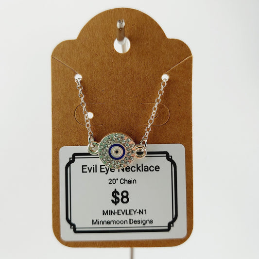 Evil Eye Rhinestone connector necklace, style 1