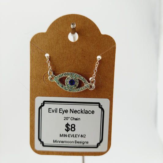 Evil Eye Rhinestone connector necklace, style 2