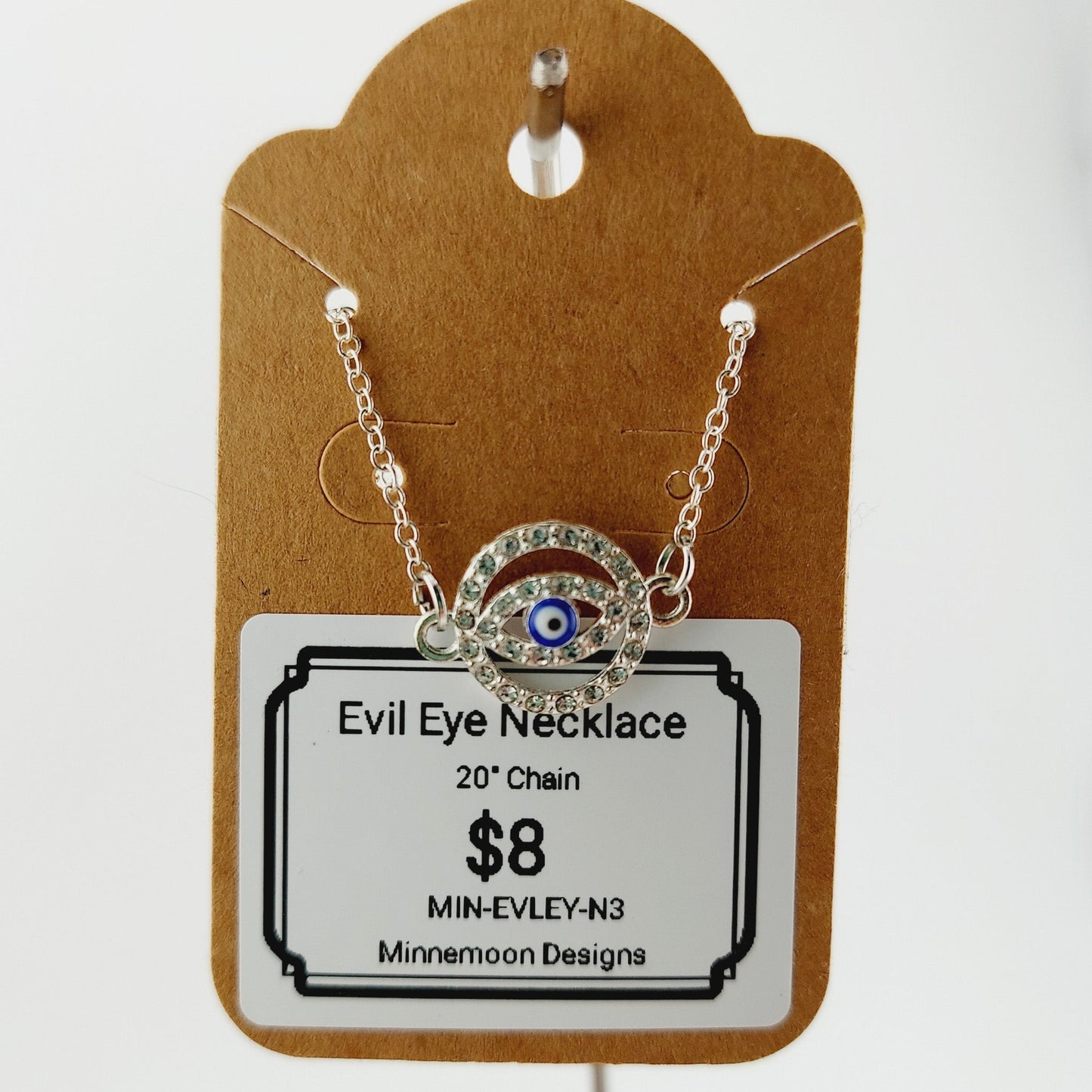 Evil Eye Rhinestone connector necklace, style 3