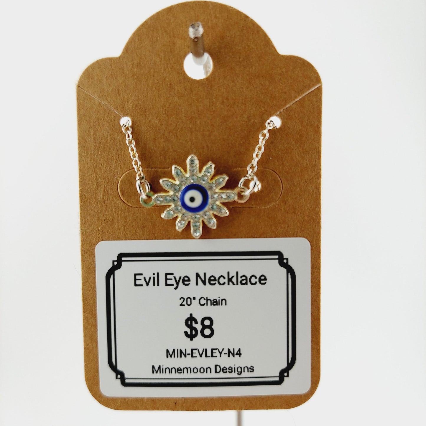 Evil Eye Rhinestone connector necklace, style 4