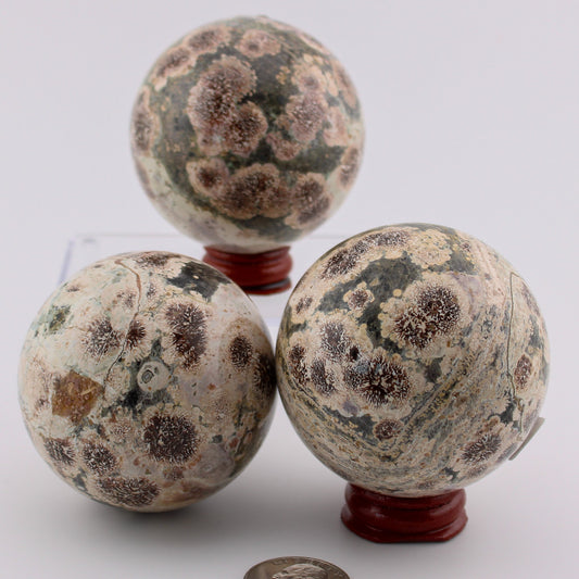 Green Flower Jasper Sphere