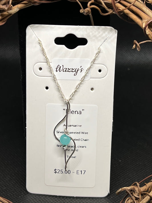 Aquamarine Wrapped Necklace "Elena"