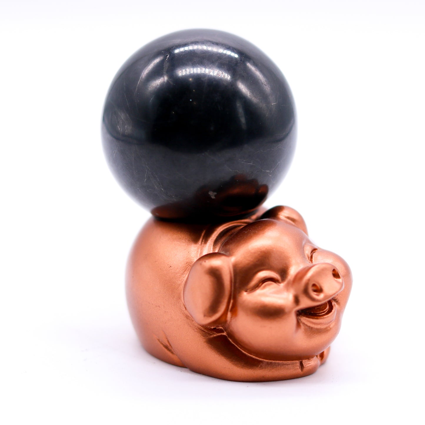 Rose Gold Pig Sphere Holder