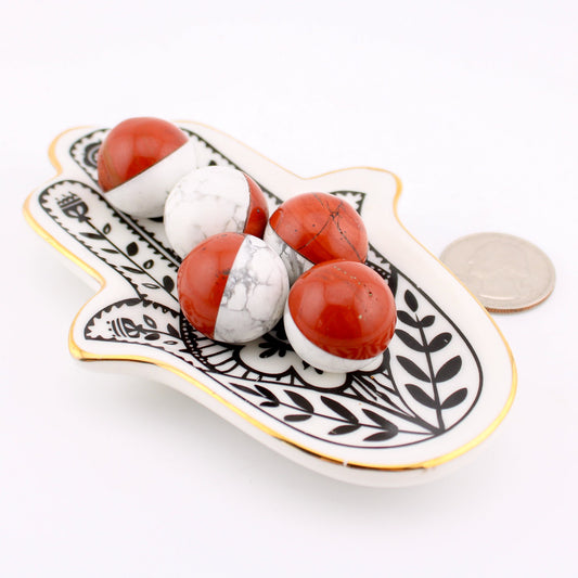 Howlite & Red Jasper Sphere