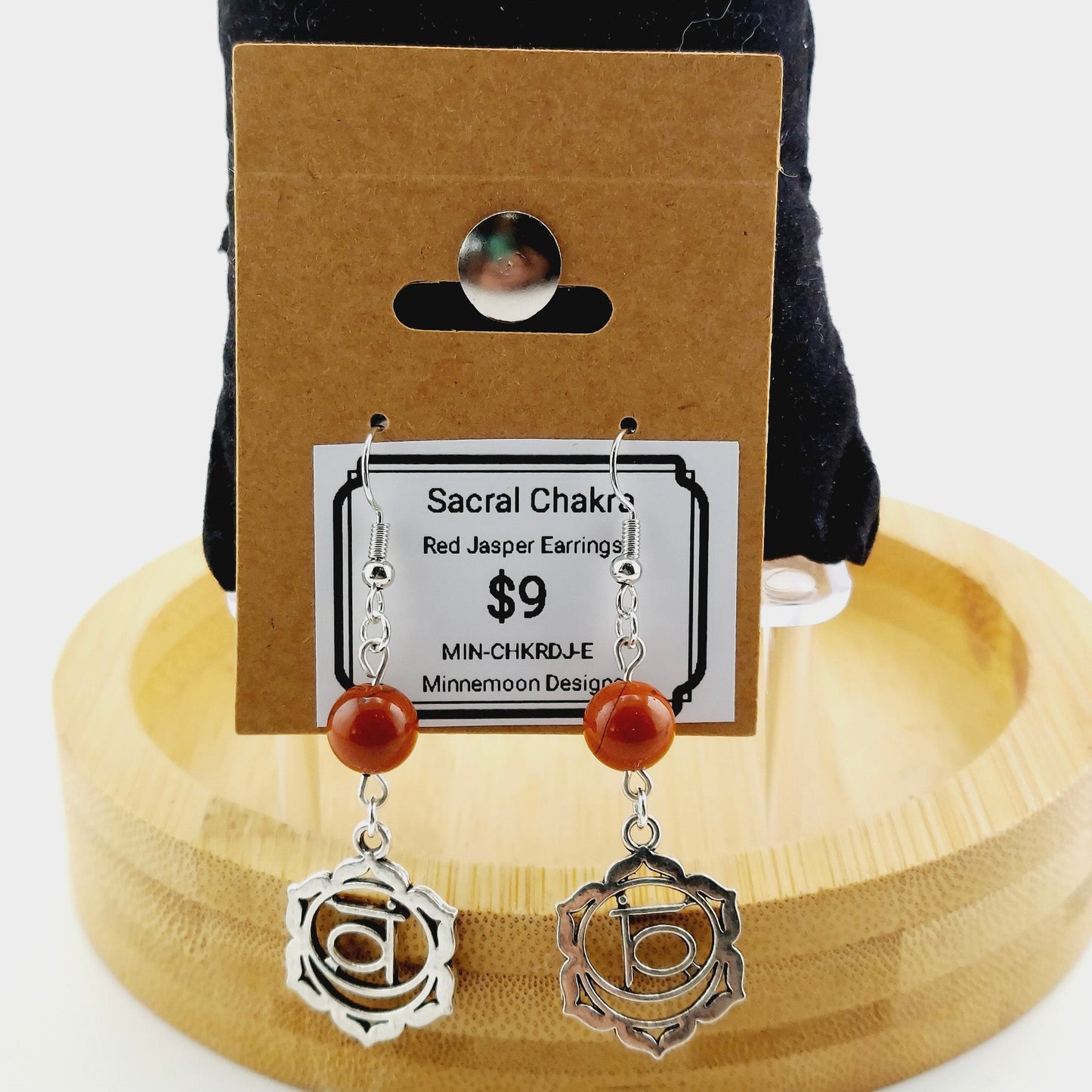 Sacral Chakra Earrings- Red Jasper