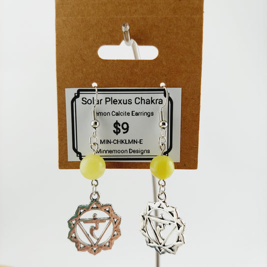 Solar Plexus Chakra Earrings-Lemon Calcite