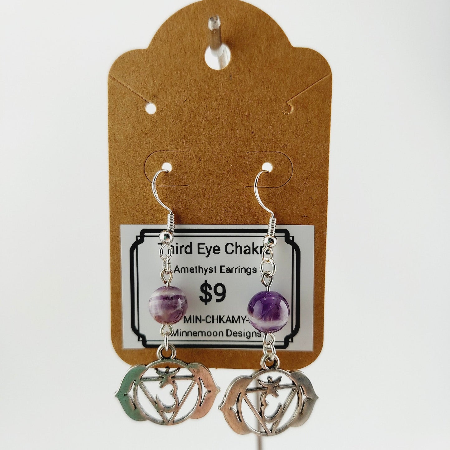 Third Eye Chakra Earrings-Amethyst