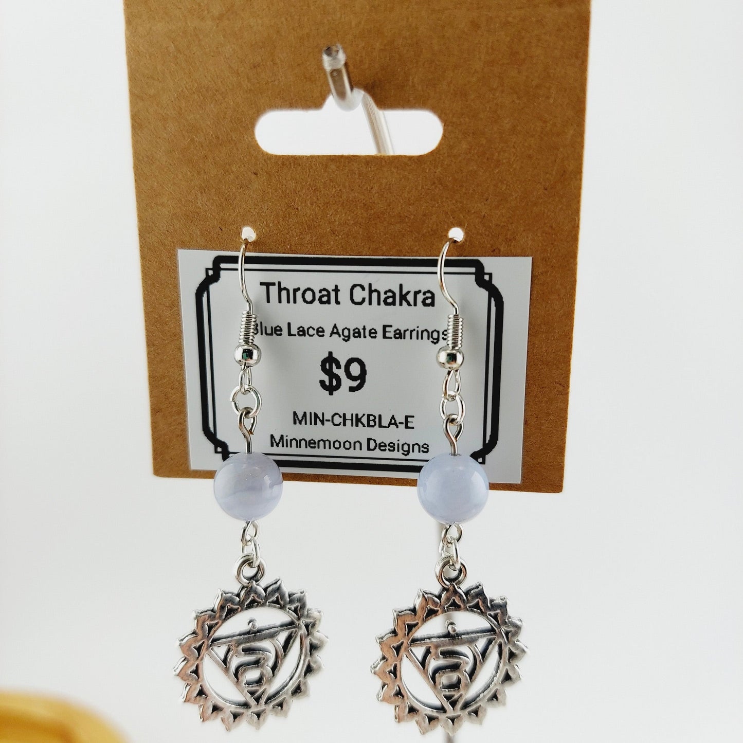 Throat Chakra Earrings-Blue Lace Agate