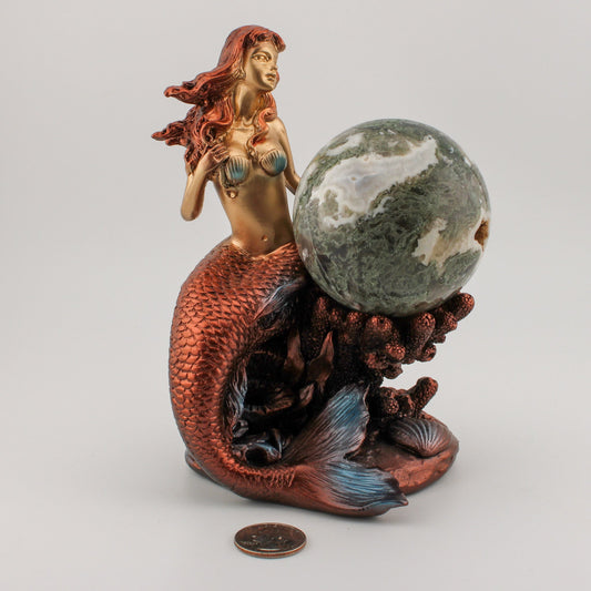 Painted Mermaid Sphere Holder