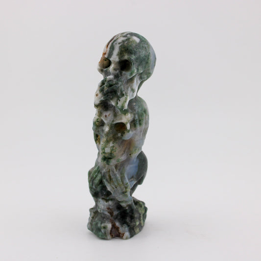 Moss Agate Skull