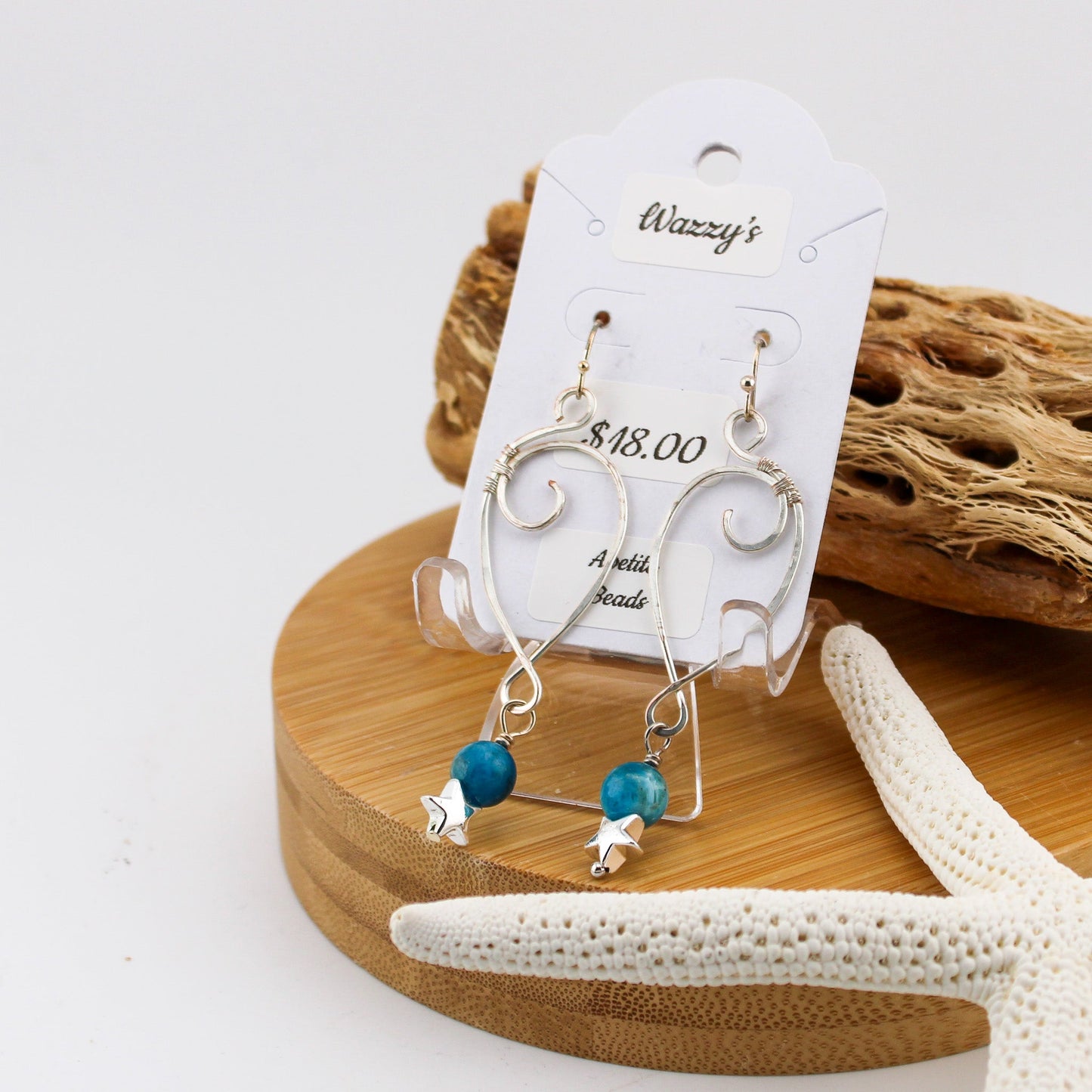 Blue Apatite Drop Earrings "Anya"