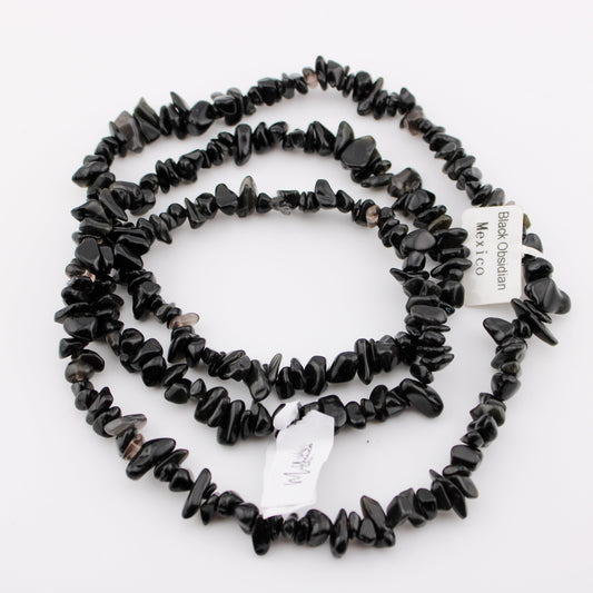 Black Obsidian Bead Strand