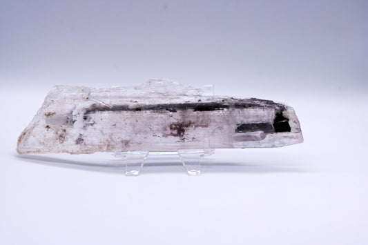 Selenite With Stibnite, Hematite, And Limonite Inclusions Raw