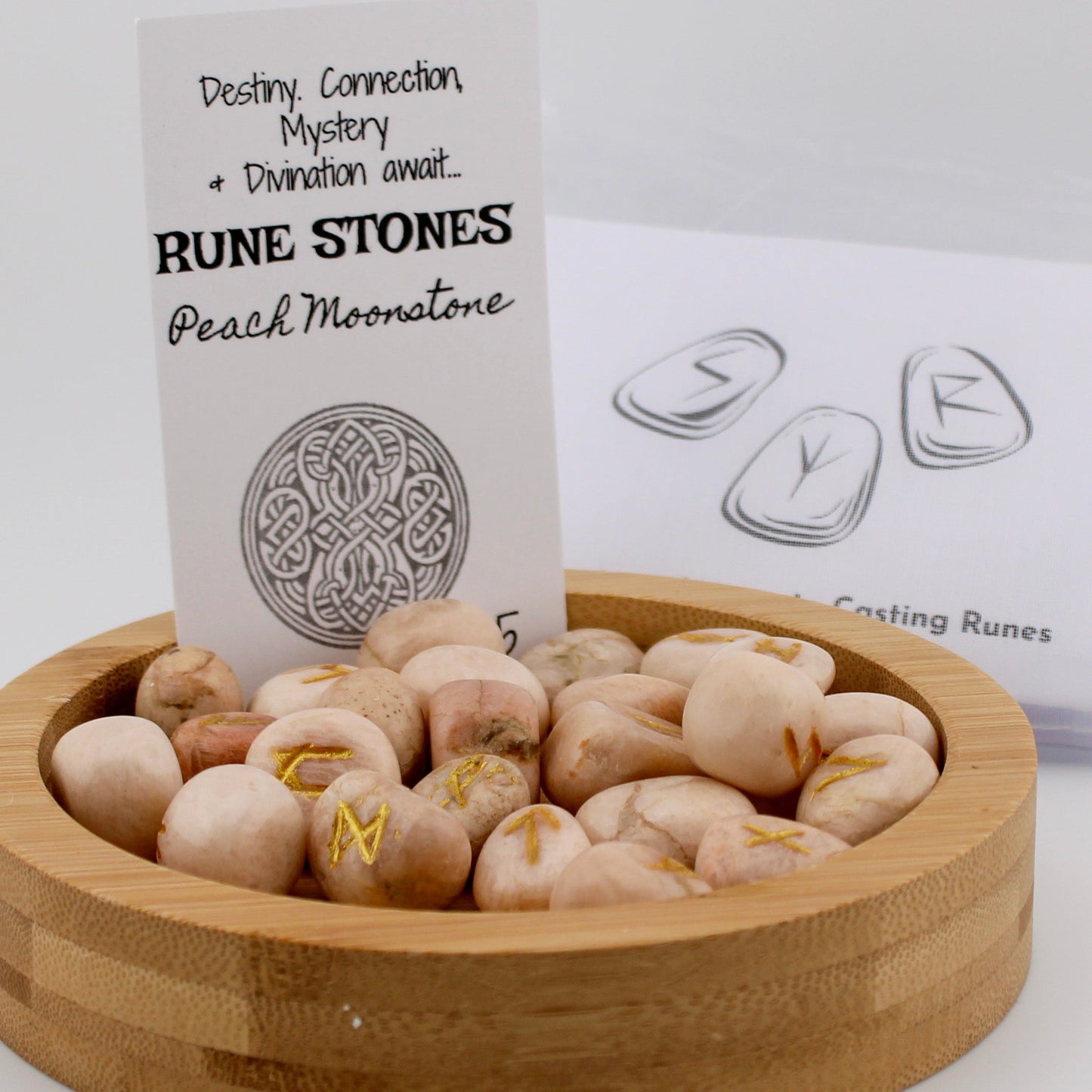 Peach Moonstone Rune Stones