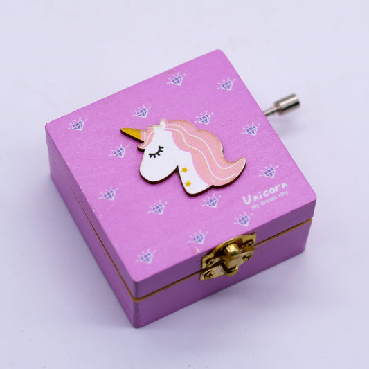 Pink Unicorn Song Wood Box