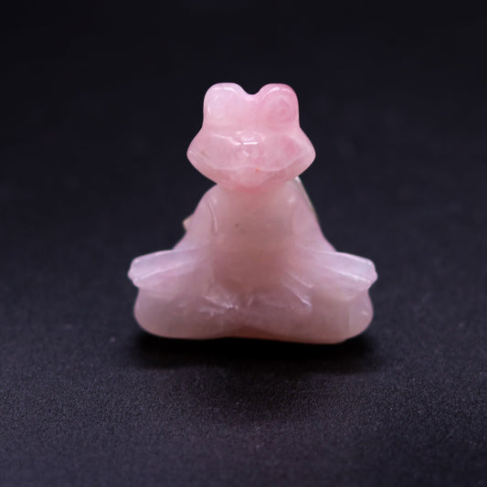 Rose Quartz Meditating Frog