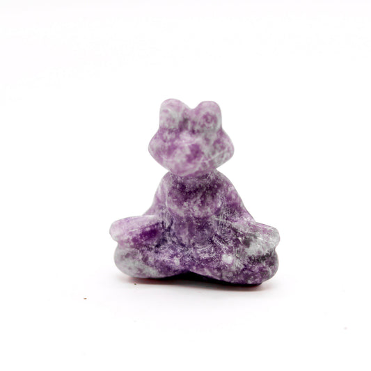 Lepidolite Meditating Frog